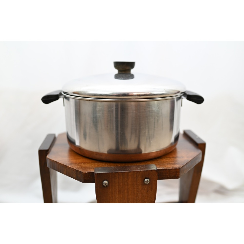 Revere Ware 1801 Copper Clad Stainless Steel Stock Pot with Lid 9.25x4.5
